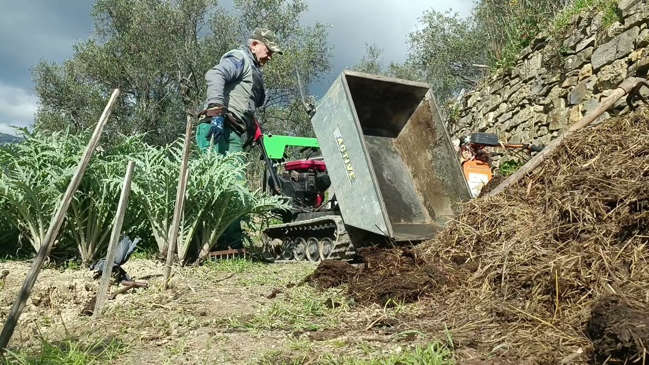 si scarica la motocarriola cingolata con ribaltabile idraulico