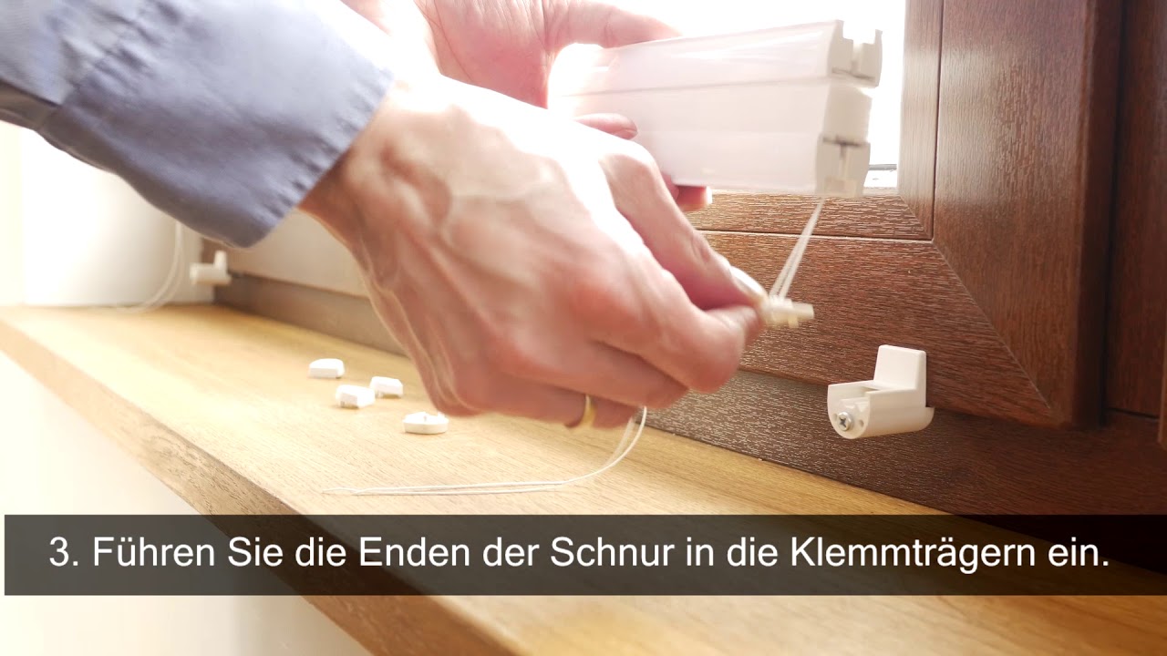 Plisse Montage mit Klemmträger. Montageanleitung.