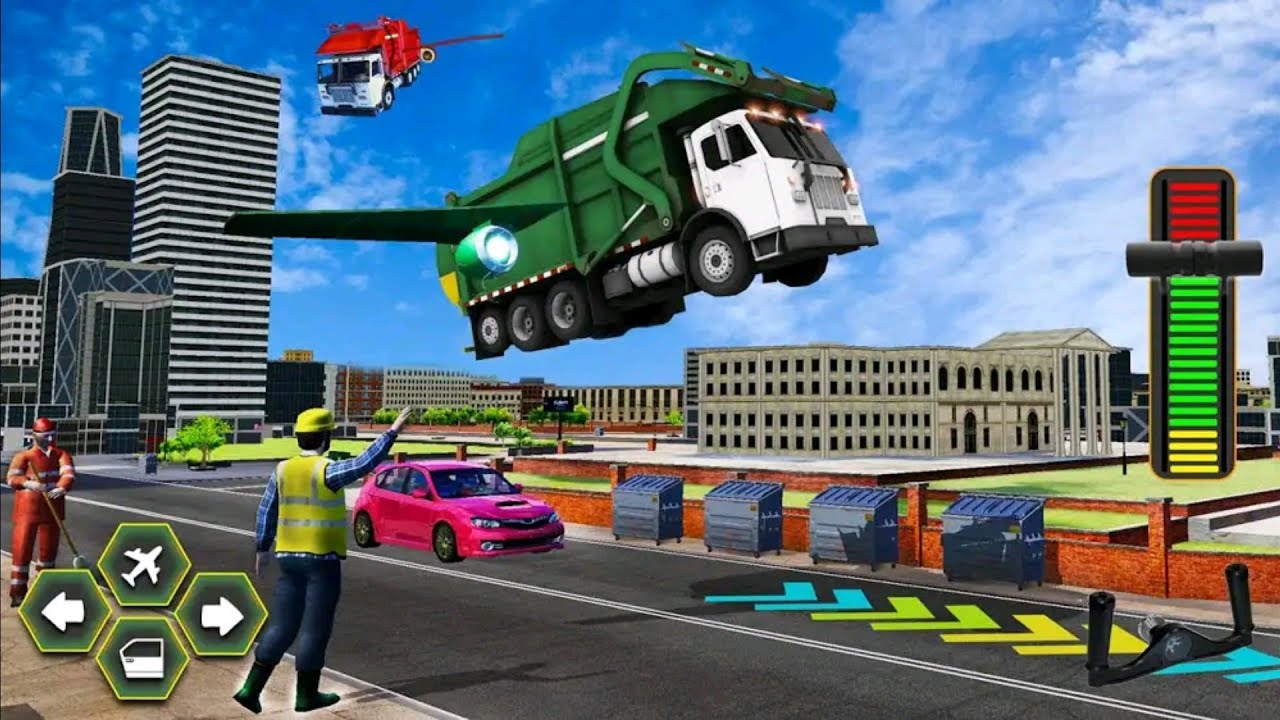 City Flying Garbage Truck driving simulator Game - by Better Games Studio Pty Ltd | Android Gameplay