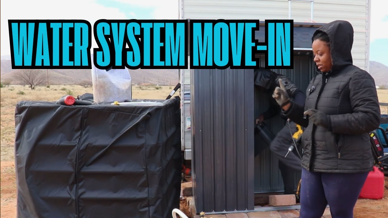 Metal Shed Build Part 2 | Pavers Laid, Shed Set & Water System Moved In | Homestead in AZ