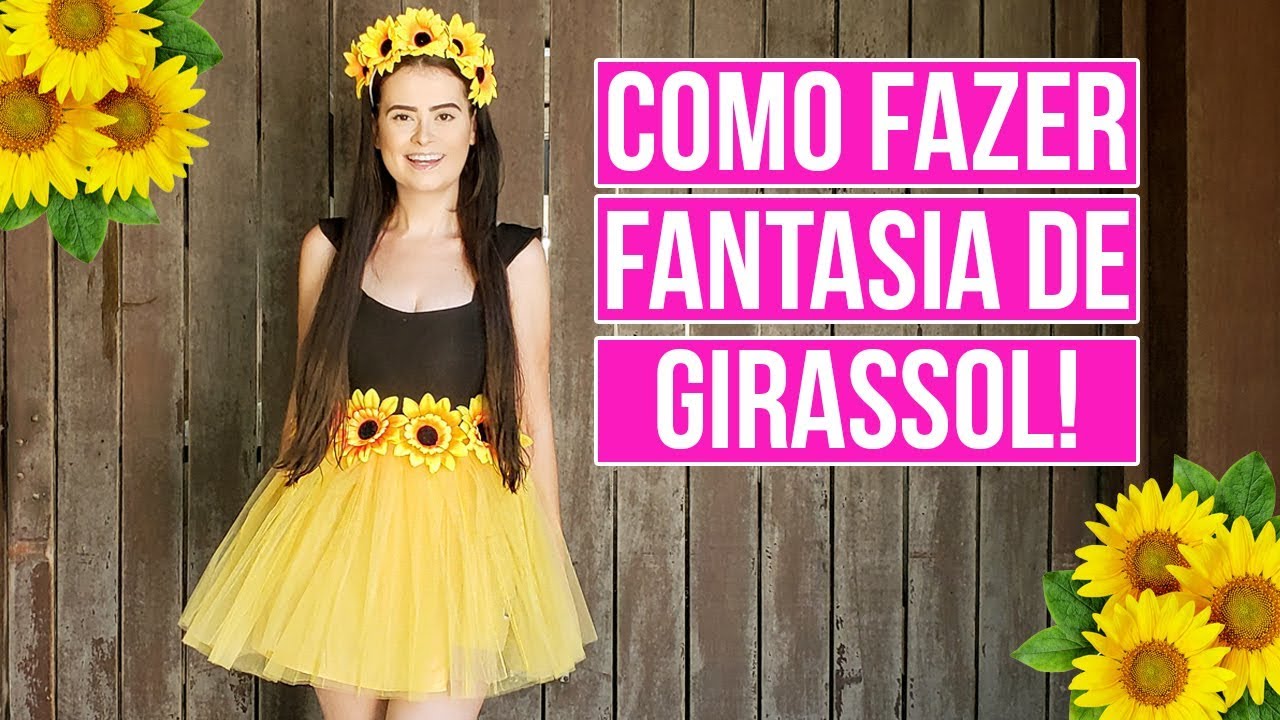 Como fazer Fantasia de Girassol? | Como fazer arco de girassol? Como fazer saia de girassol?