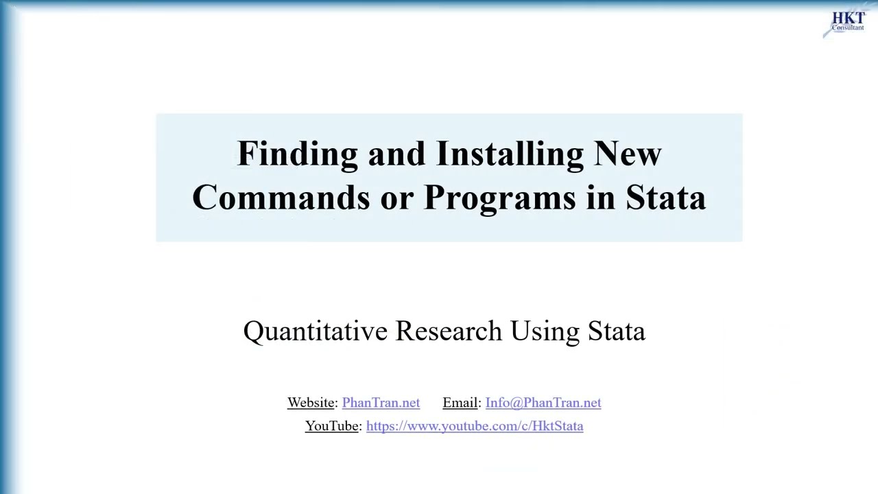 Find and Install New Commands or Programs in Stata