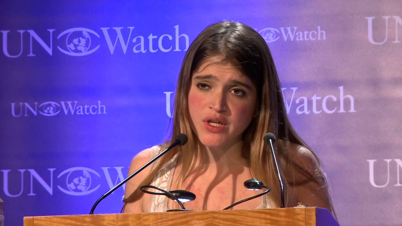 Antonietta Ledezma accepts 2016 UN Watch Human Rights Award for her father