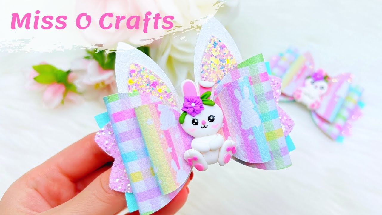 Easter Bunny Hair Bow Tutorial/ How To Make Hair Bows With Cricut/ Hair Bow Tutorial | Miss O Crafts