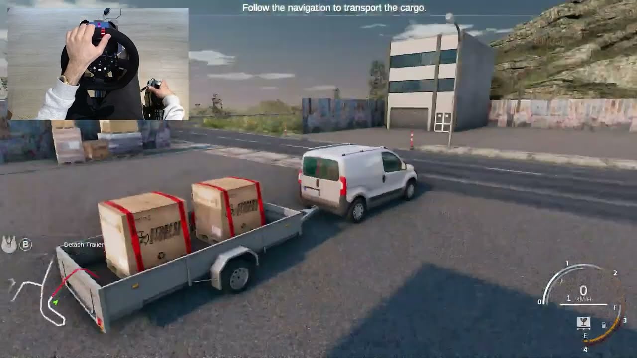 Trucks and Logistics Simulator - CITROEN NEMO - Transporting with steering wheel + shifter - 4K