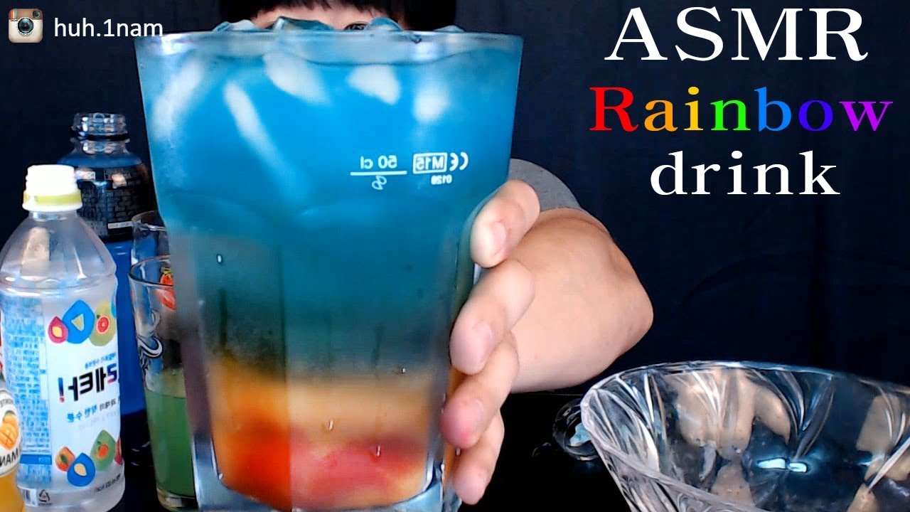 Rainbow drink 무지개 음료수 리얼사운드 원샷먹방 Eating Sound Mukbang ASMR