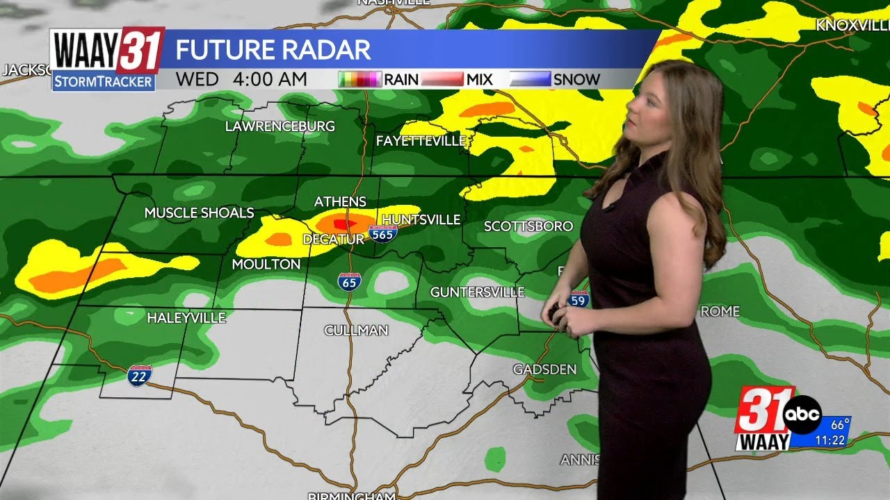 Rain moves by the evening hours tonight