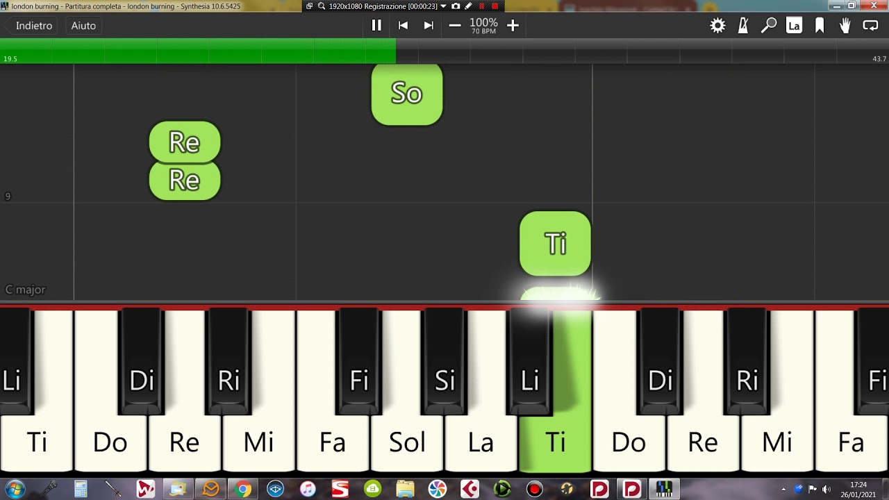 London Burning - Synthesia Tutorial - Pianoforte Tastiere
