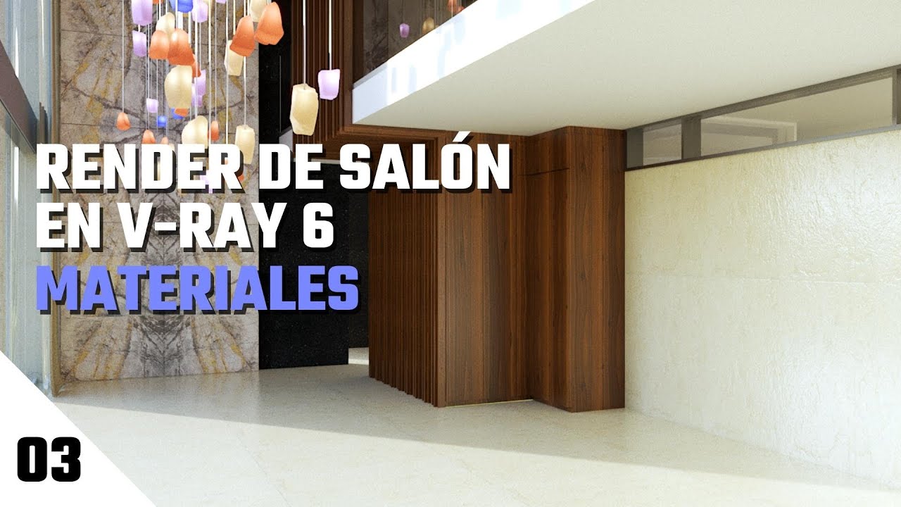 Render realista de un sal&oacute;n en Vray 6 - parte 3 - Materiales