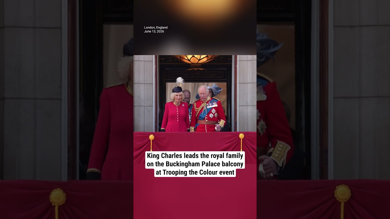 King Charles leads the royal family on the Buckingham Palace balcony at Trooping the Color event