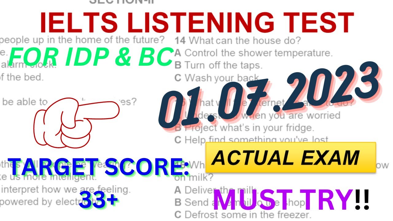 IELTS LISTENING PRACTICE TEST 2023 WITH ANSWERS | 1 JULY 2023