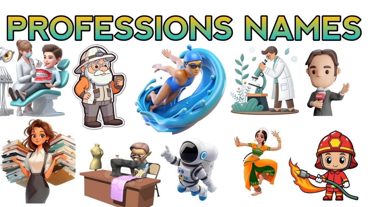PROFESSIONS NAMES/ PROFESSIONS/KIDS FUN VIDEO/LEARN WITH FUN/EDUCATIONAL VIDEO 