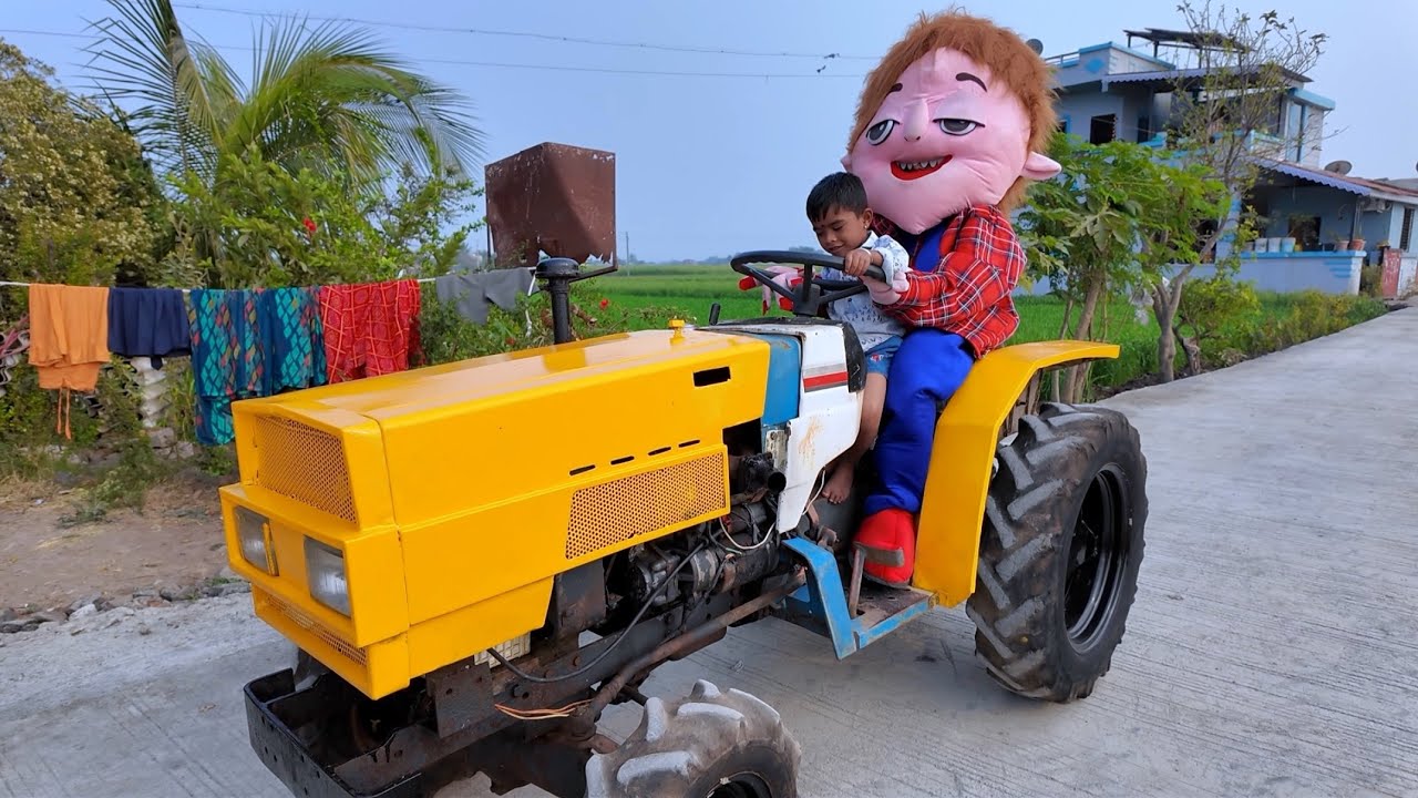 तात्या विंचूने साईला mini tractor चा चक्कर दिला 🫣#भांडण 