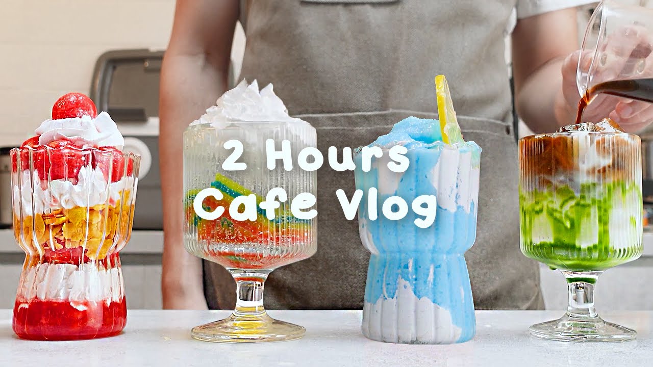 🌸지치고 힘들 땐 음료 ASMR로 힐링해요/주중의 여유로움/2시간 모음🌼2 Hours Vlog/Cafe Vlog/ASMR/Tasty Coffee#575