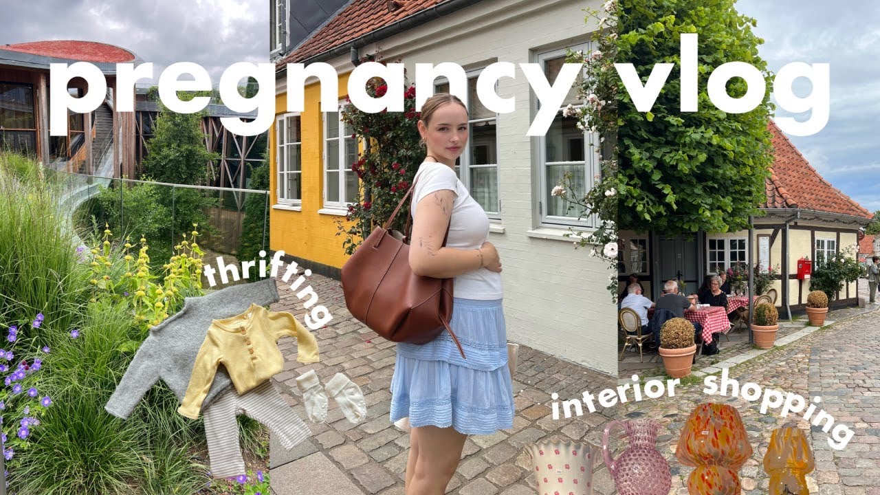 pregnancy vlog ☀️ why my husband isn't here, thrifting clothes for baby & Denmark road trip