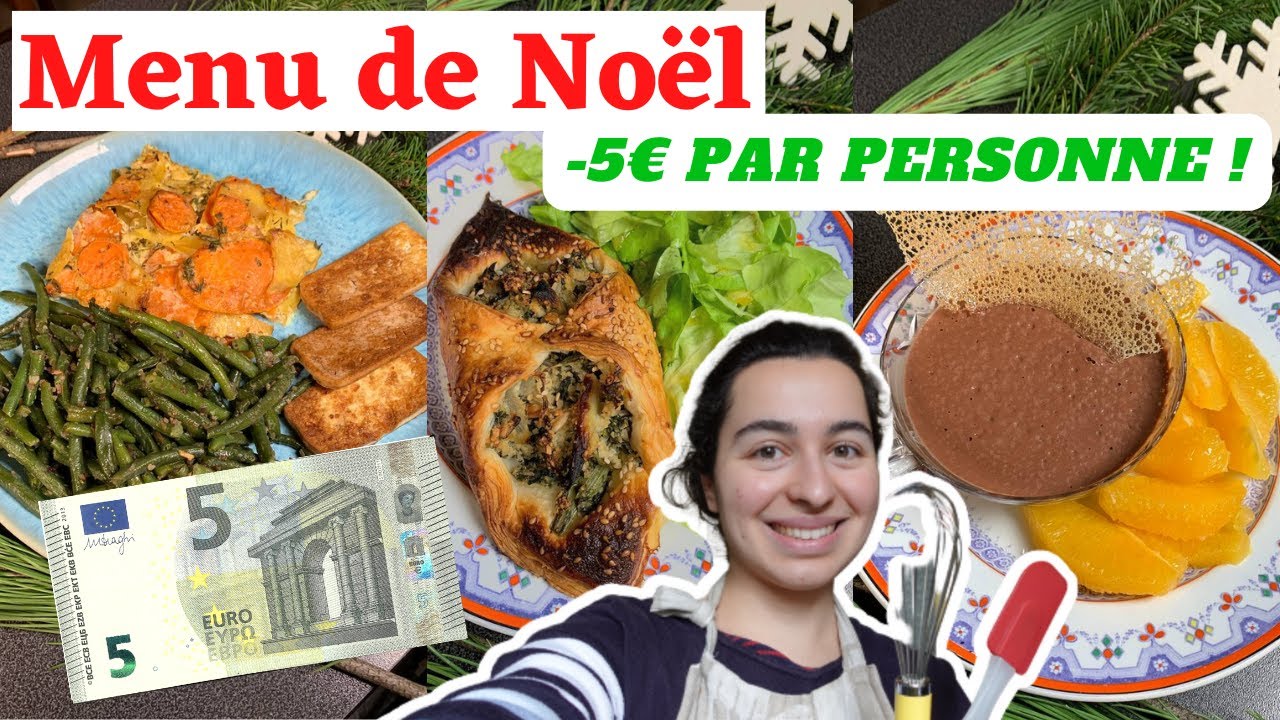 MENU DE NOËL À MOINS DE 5€ PAR PERSONNE ! Facile, Rapide, Pas cher, Recette Vegan, Budget serré 2024