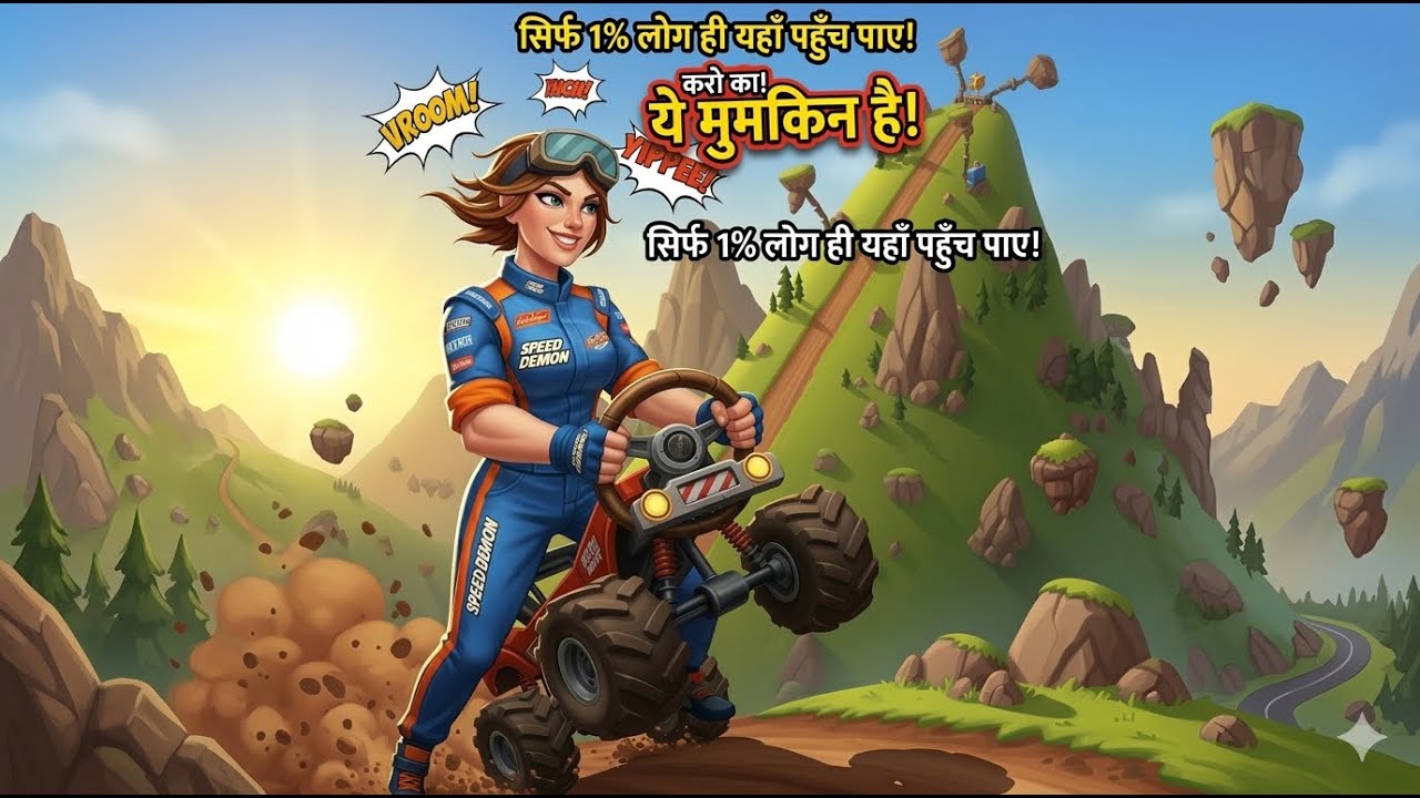 Hill Climb Racing: नया World Record बना दिया! 😱 (Hindi Gameplay) #HillClimbRacing #GamingIndia