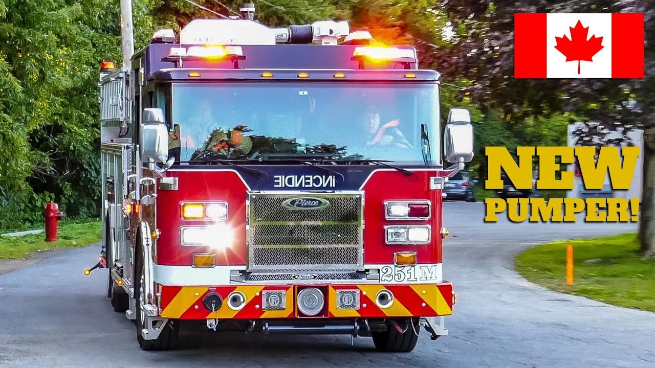 Sainte-Anne's | Montréal Fire Service (SIM) NEW Pumper 251M & Ladder 451 Respond to Alarms Call