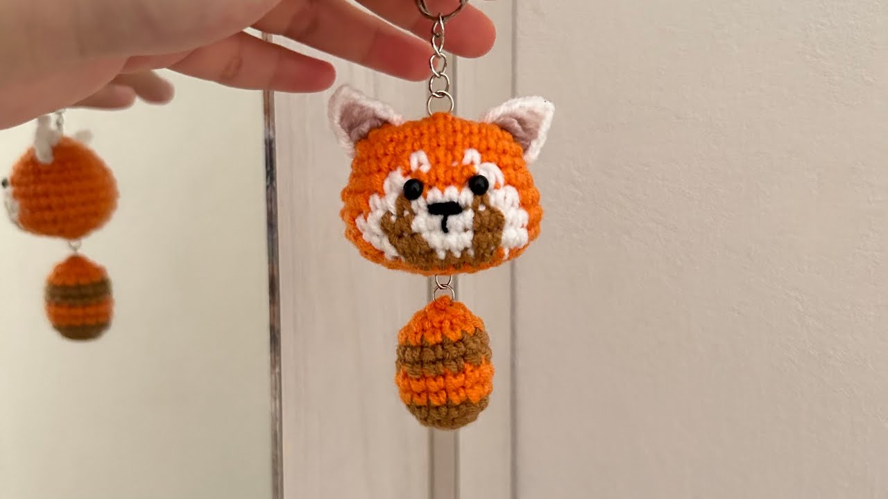Crochet Red Panda Keychain Tutorial | Gantungan Kunci Rajut