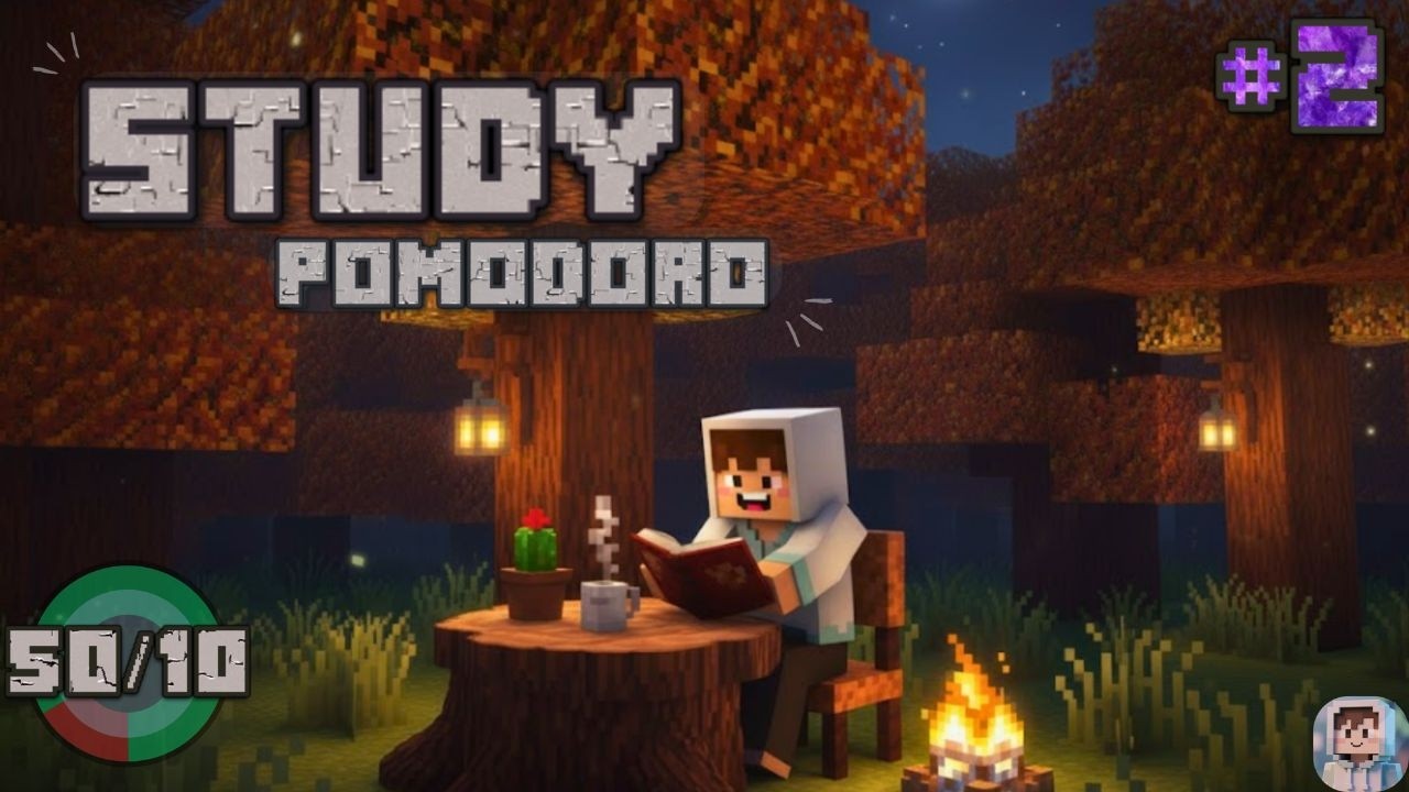 Minecraft Study with Me ⛏️ 4 Hour Pomodoro (50/10) | Deep Focus & Ambient Music