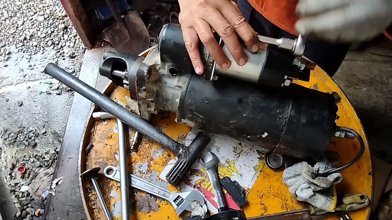 HOW TO REPAIR STARTER MOTOR REPLACED START SOLINOID || CATERPILLAR MACHINE.