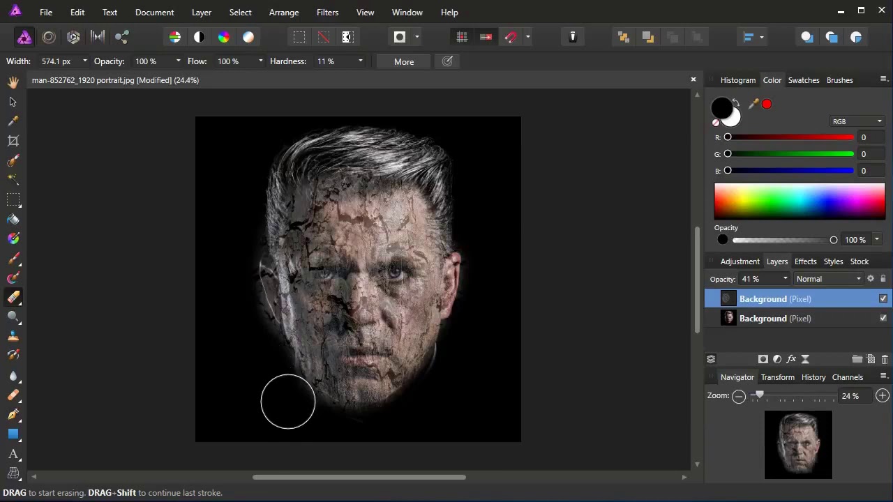 Face Crack Effects  in Affinity Photo