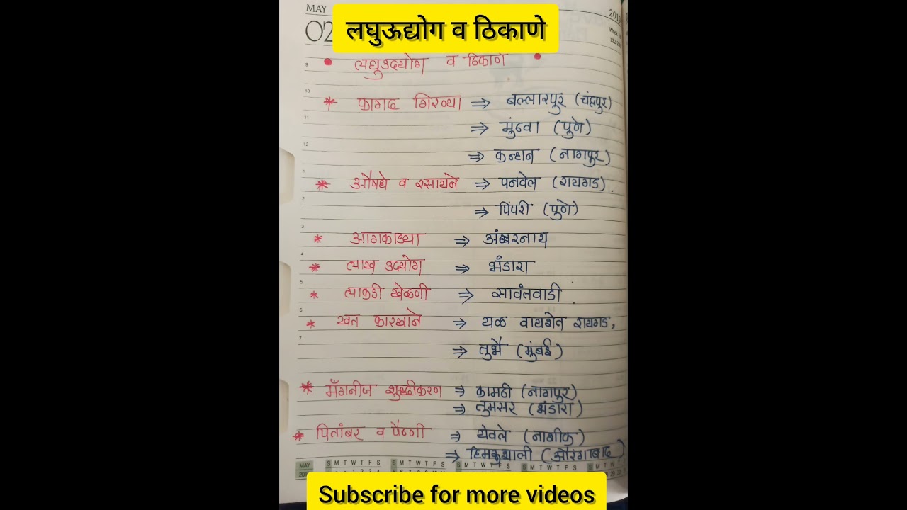 लघुऊद्योग व ठिकाणे #Shorts #Viral #Ytshorts #Mpsc #Upsc #talathi