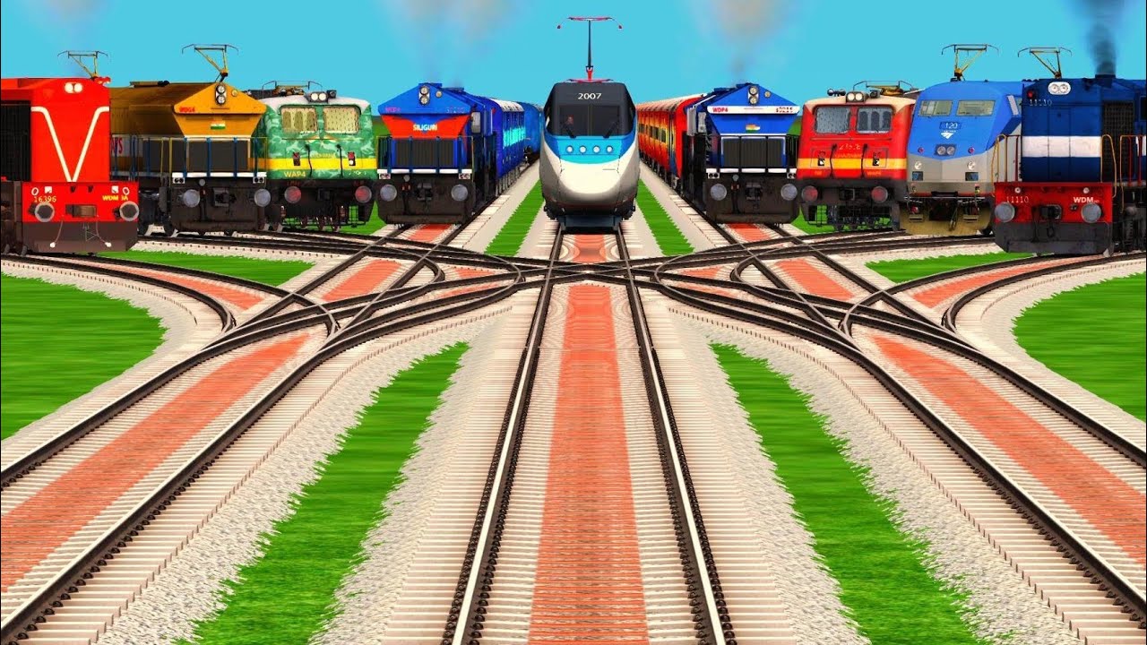 Realistic Train Crossing At Curves Railroad Tracks ll Indian Train Simulator ll train videos game 