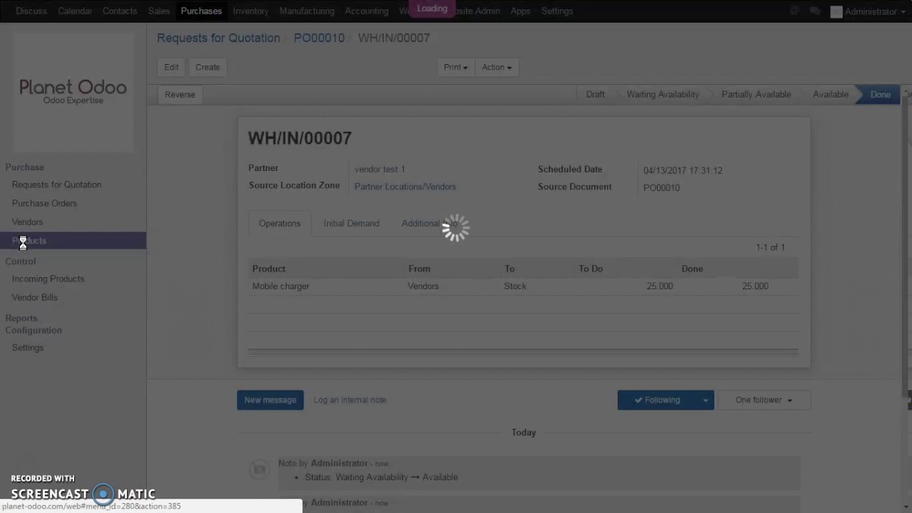 How to use Inventory Module in Odoo 10
