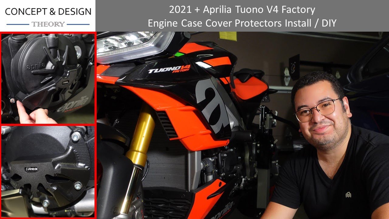 2021 2022 2023 2024 Aprilia Tuono V4 Engine Case Protectors TREX Racing Install DIY