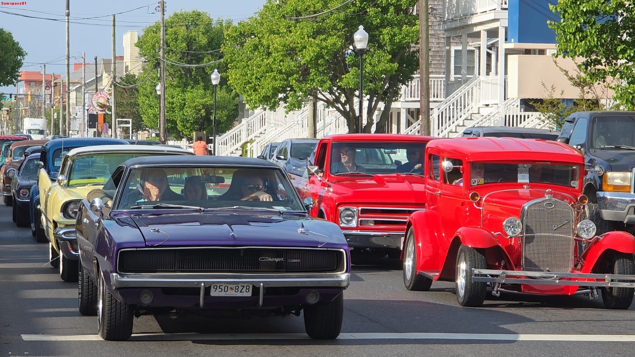 Cruisin Ocean City 2025 car show week in the streets & inlet 1000s of classic cars & old trucks USA