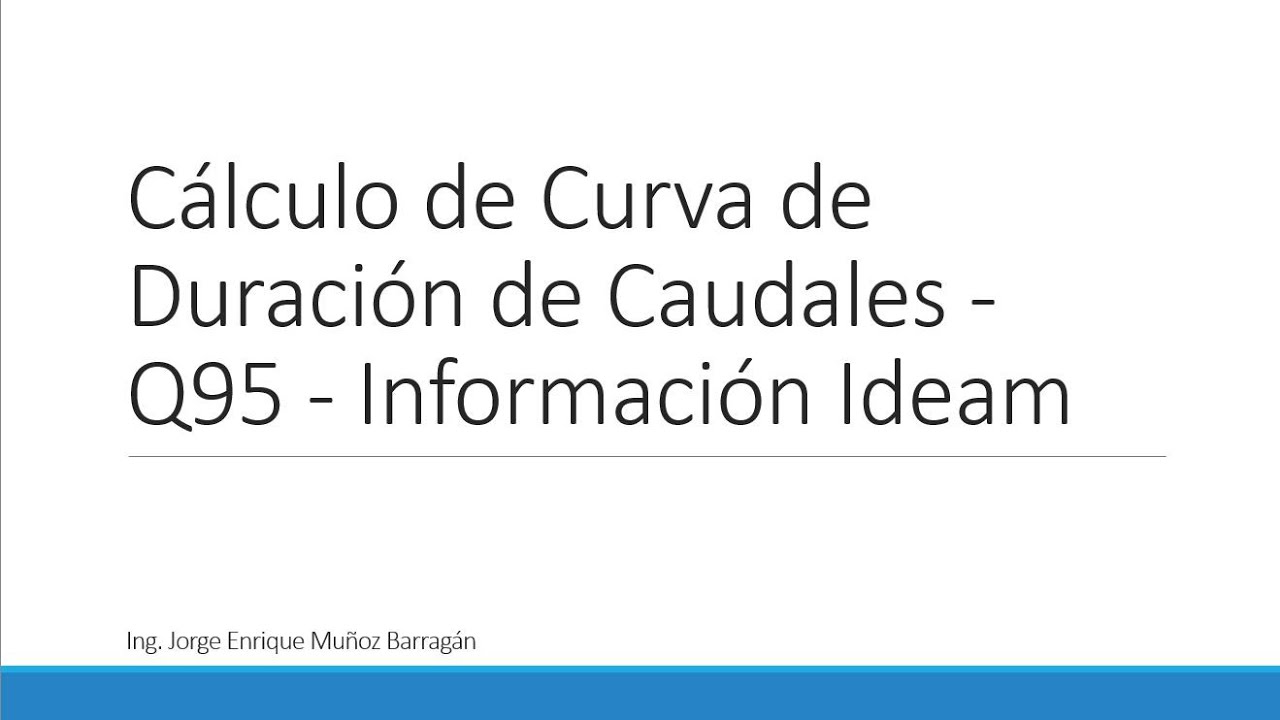 Cálculo de Curva de Duración de Caudales - Q95 - Información Ideam