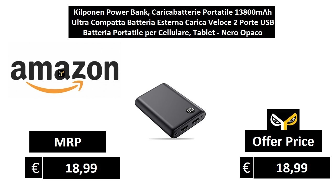 Kilponen Power Bank, Caricabatterie Portatile 13800mAh Ultra