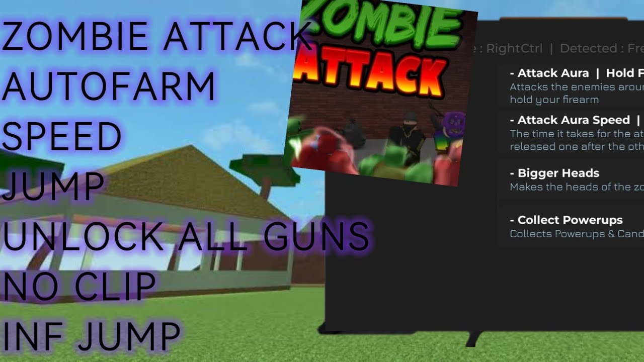 Zombie Attack Script Pastebin ( AUTOFARM, Speed, no clip, unlock all gun, INF jump, collect powerup)