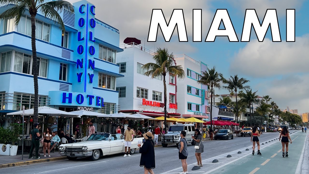 Miami Beach Easter South Beach Walk i Ocean Drive NA ŻYWO
