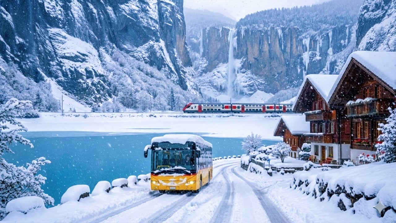 ❄️This Swiss mountain village is simply UNREAL in winter covered in snow, it feels like a fairytale