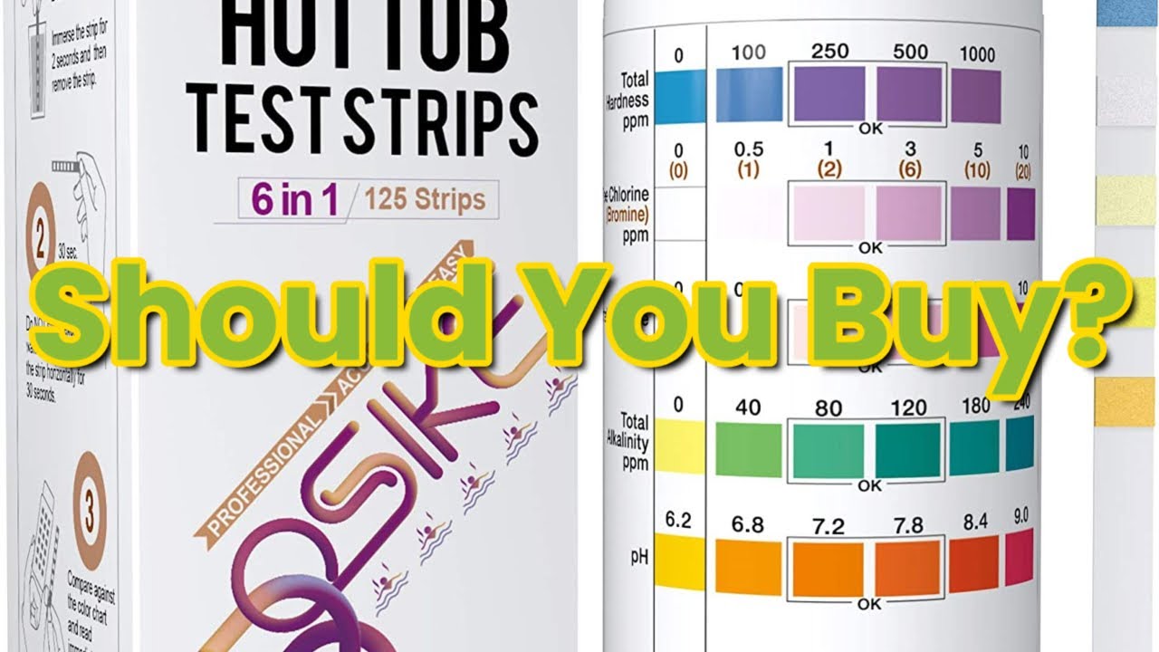 BOSIKE 6 in 1 Hot tub Test Strips Water Chemical Testing 125 Strips Water Tesing Kit Swimming Pool