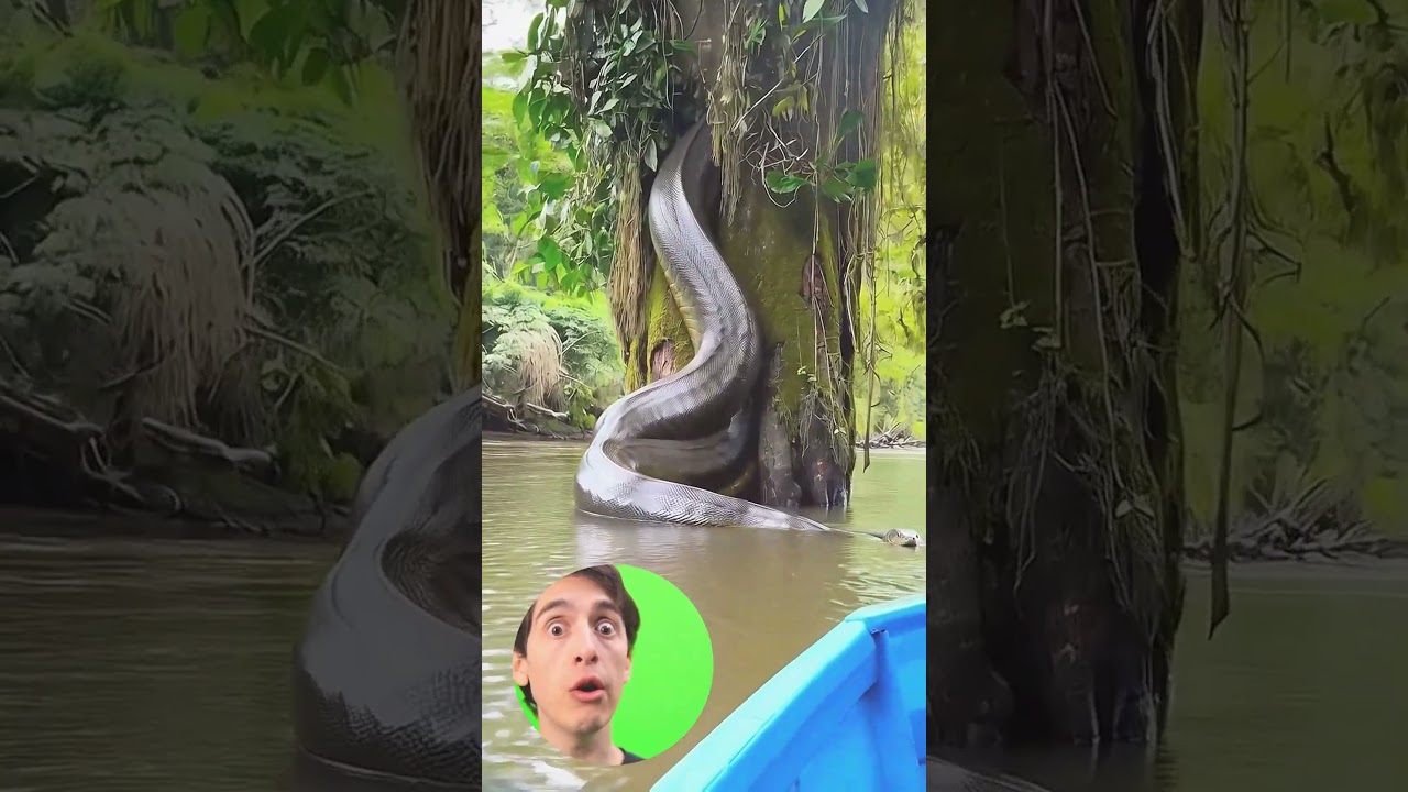 de frente com a #sucuri gigante da #amazonia #youtubeshorts #viralshorts