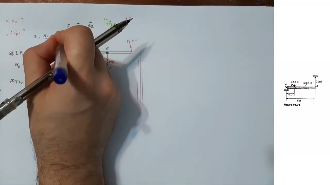 Engineering Dynamics Tutorial | Chapter 4 Problem 71| حل مسئله فصل 4، سوال 71- آموزش دینامیک