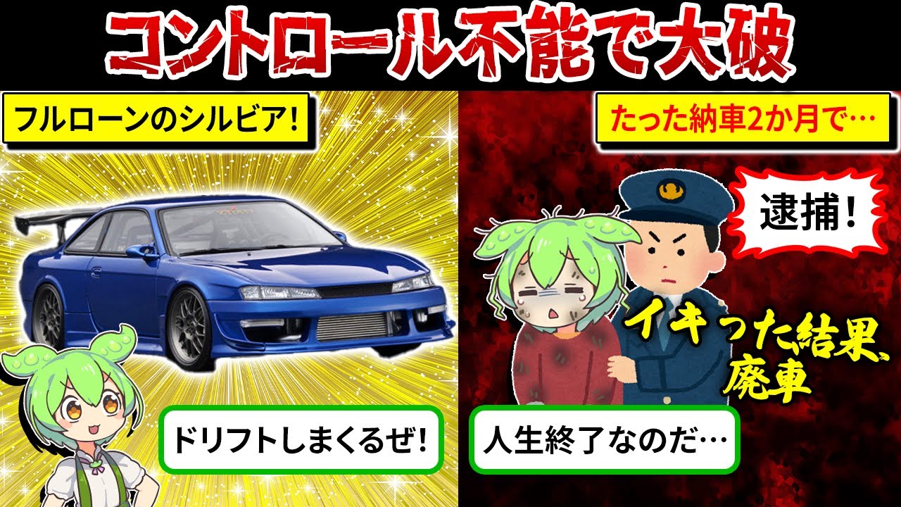 シルビアでイキりダッシュしたずんだもんの末路…【ずんだもん＆ゆっくり解説】