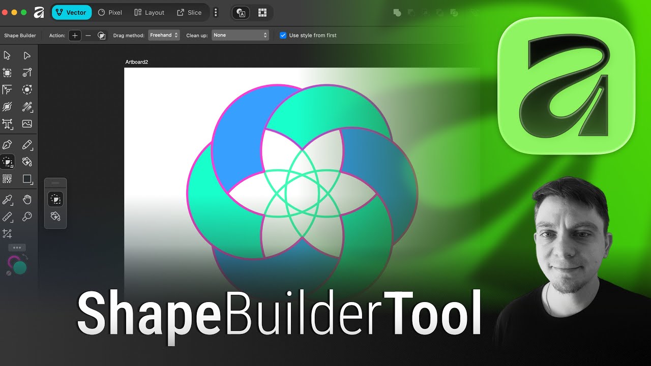 Освойте инструмент Shape Builder в Affinity 3.0 (проектируйте быстрее!)