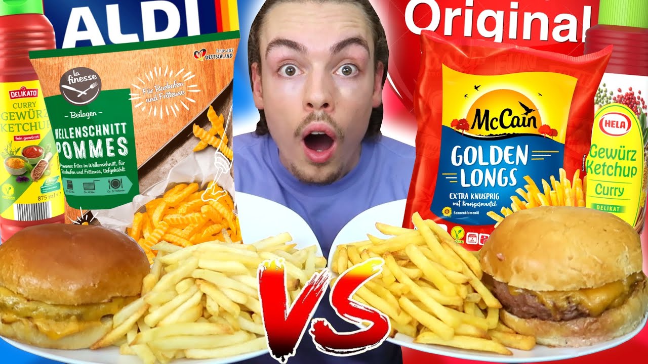 ALDI Essen (Eigenmarke) VS ORIGINAL Essen TESTEN für 24 STUNDEN (XXL Vergleich🤔)
