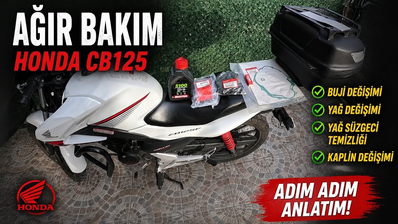 Homda CB125F 43 000 Km  | Buji | Hava Filresi | Kapiln Lastik Değişimi | Yağ Süzgeci Temizli