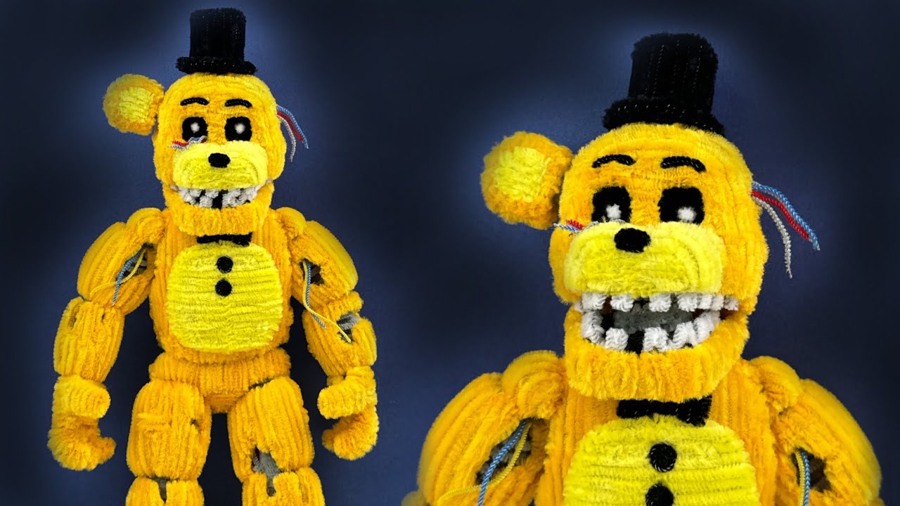 How I made Withered Golden Freddy With Pipe Cleaners