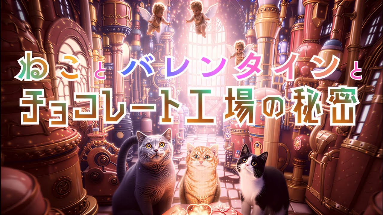 もふもふ猫日和「ねことバレンタインとチョコレート工場の秘密」“The Secret Chocolate That Grants Love 💝🐱” #猫動画#バレンタイン#猫ダンス#CatVideo