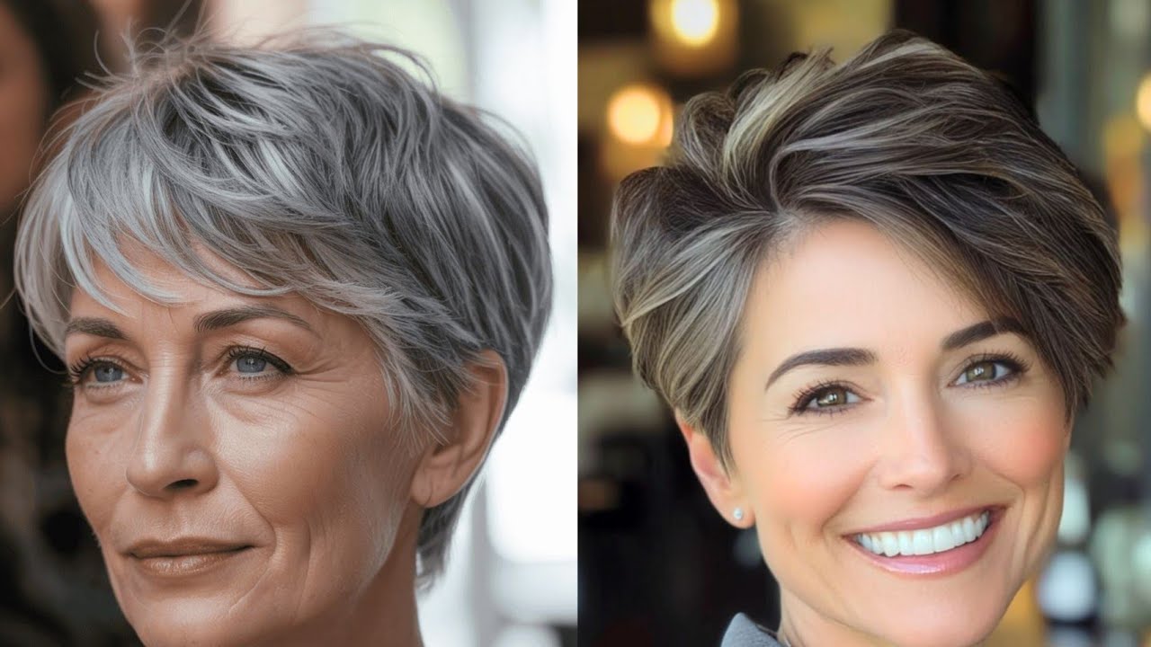 Популярные варианты окрашивания коротких многослойных волос для женщин старше 60-70 лет.
