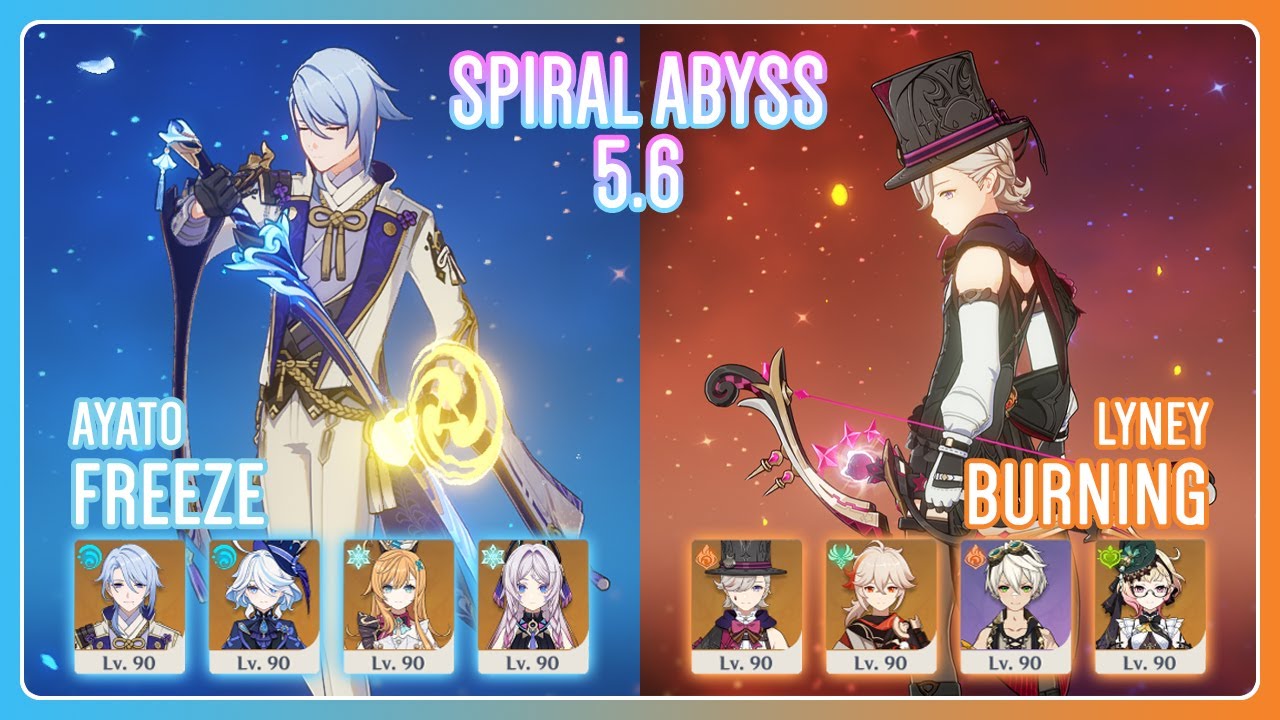 C6 Ayato Freeze & C2 Lyney Burning | Spiral Abyss 5.6 | Genshin Impact