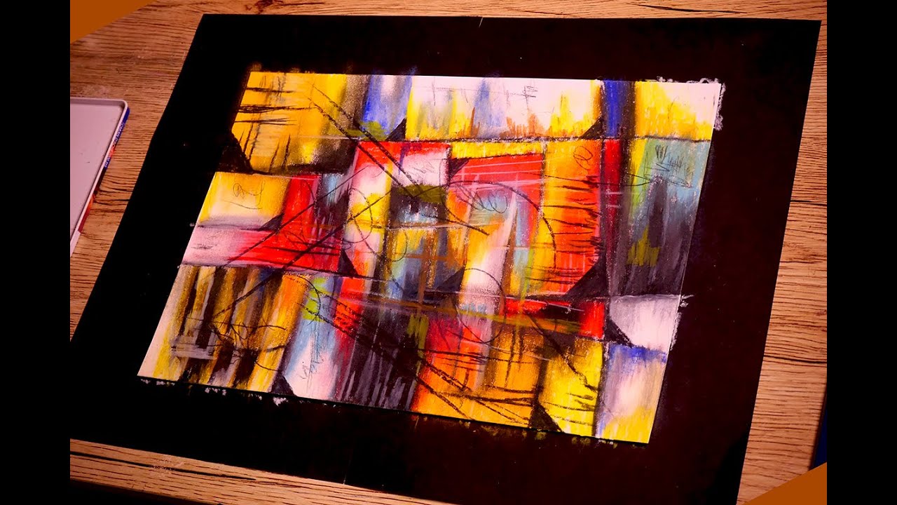 Temporary Abstract Painting With Wax Pastel Based Oil | Demonistration Art