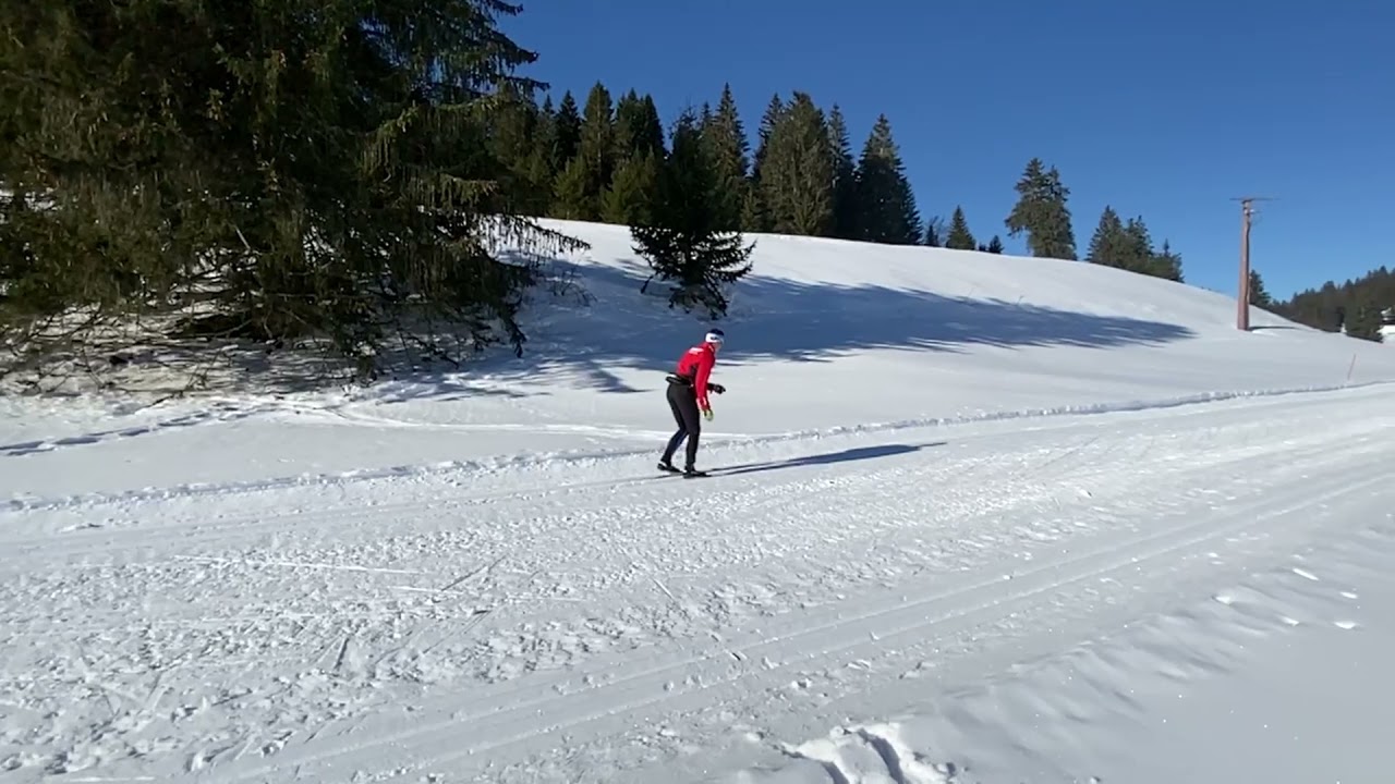 Ski de fond, travail des jambes en classique.