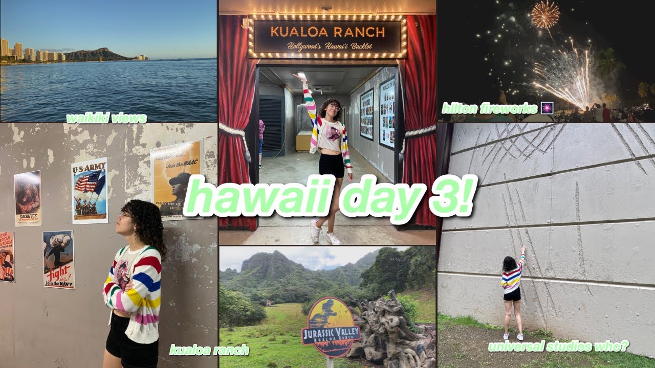 hawaii travel vlog day 3: koalua ranch | jurassic valley | fireworks on the beach!